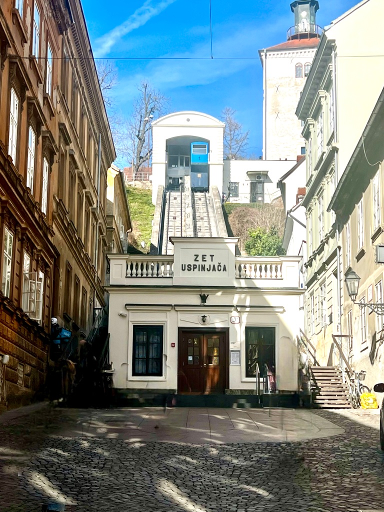 World's shortest funicular in Zagreb, Croatia