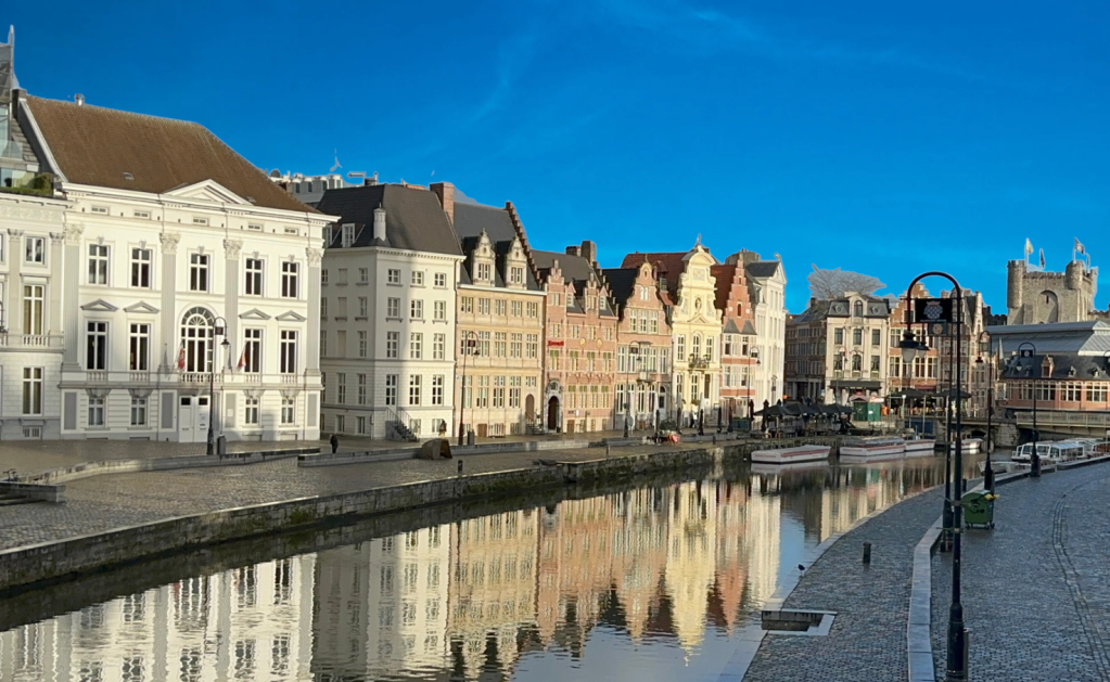 Canal and Buildings in Ghent, Belgium